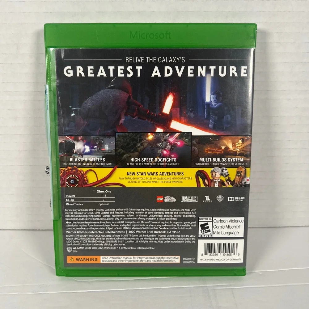 LEGO Star Wars The Force Awakens Xbox One‎ Video Game 2016 883929545056